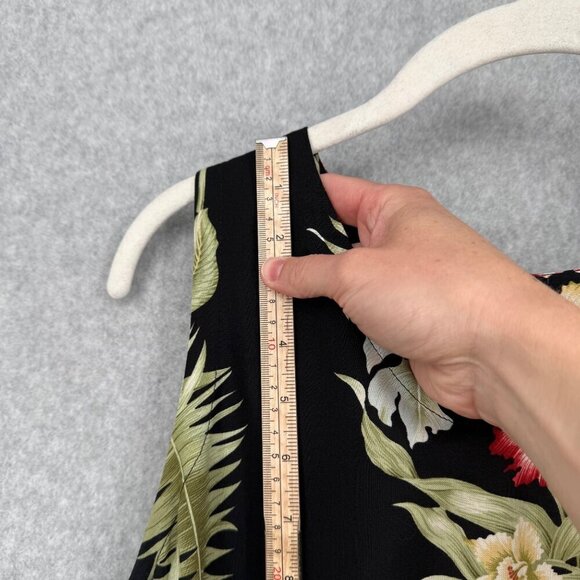 Hibiscus Collection Hawaii Womens VTG Maxi Midi Floral Dress Size S Black Dark - Picture 8 of 10